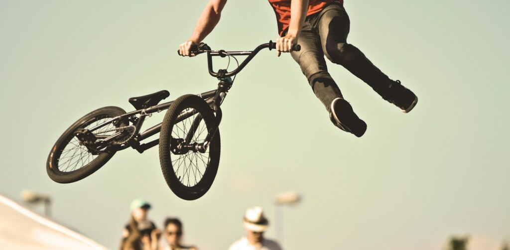 person doing BMX tricks